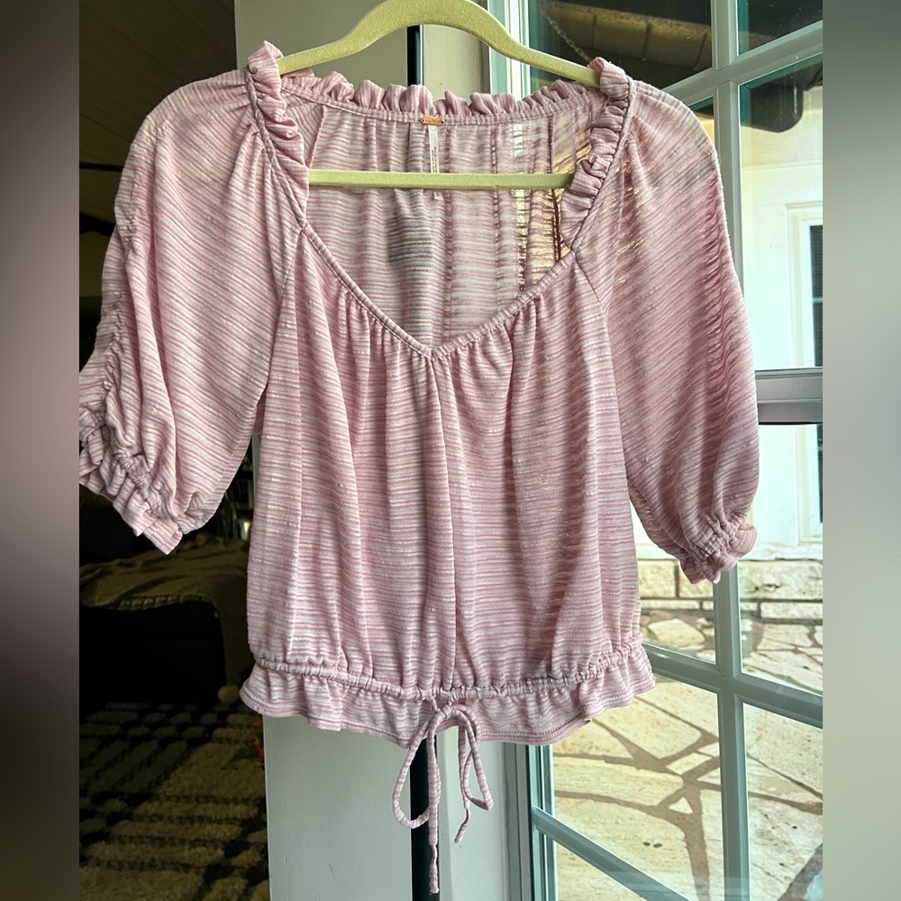 Free People crop ruffle top